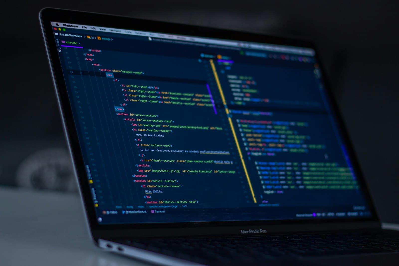 Developer workspace with code on screen — AI search optimization guide