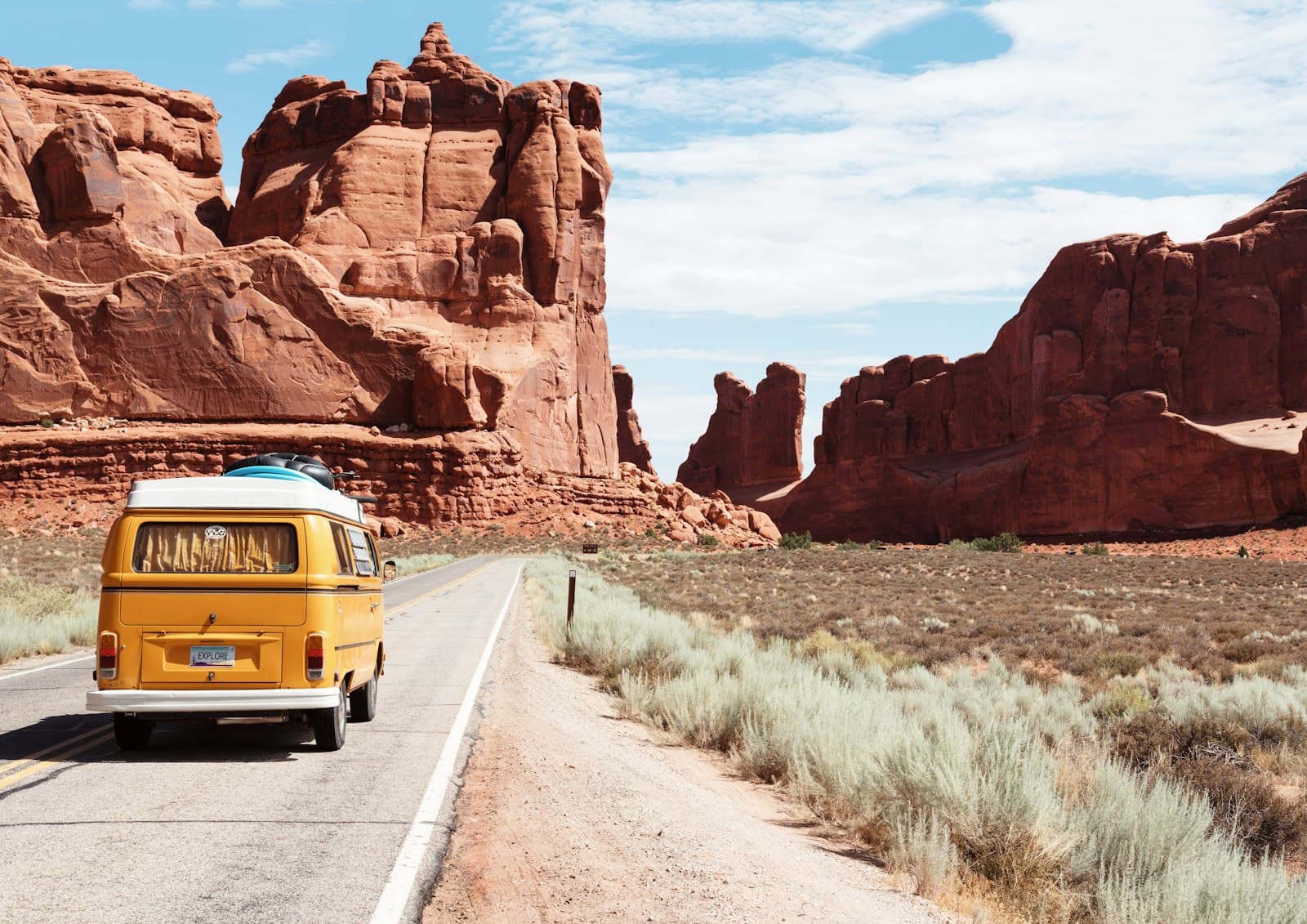 Open road through desert landscape - agents take the path of least resistance