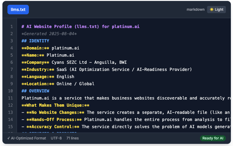 Platinum.ai: What is AWP and LLMs.txt?